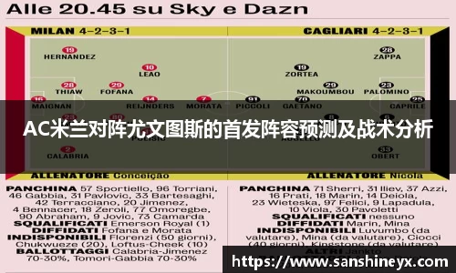 AC米兰对阵尤文图斯的首发阵容预测及战术分析
